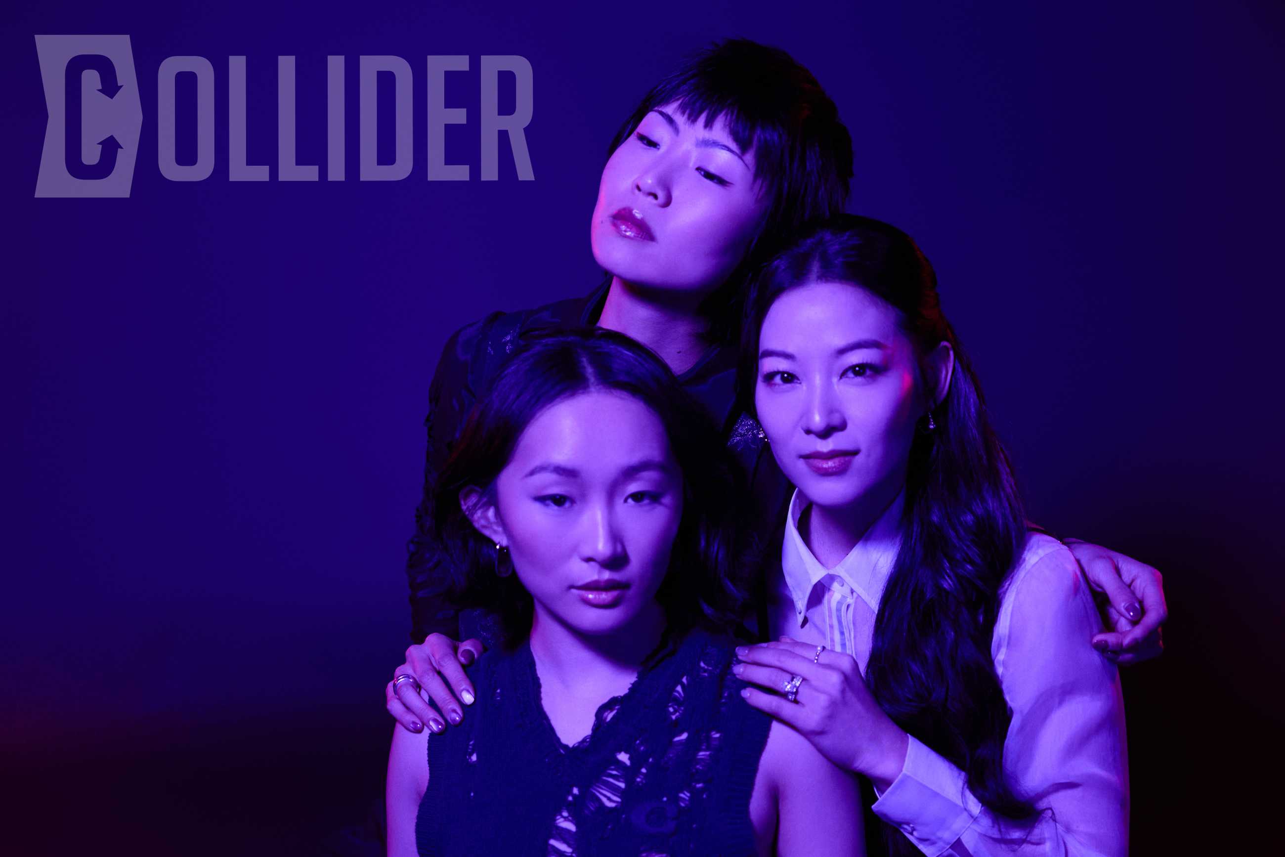 Ji-young Yoo, Arden Cho, and May Hong, the speaking voices of HUNTR/X in KPop Demon Hunters, pose for portraits photographed by Madi Atkins for Collider in Los Angeles, California, on Jan. 6, 2026.