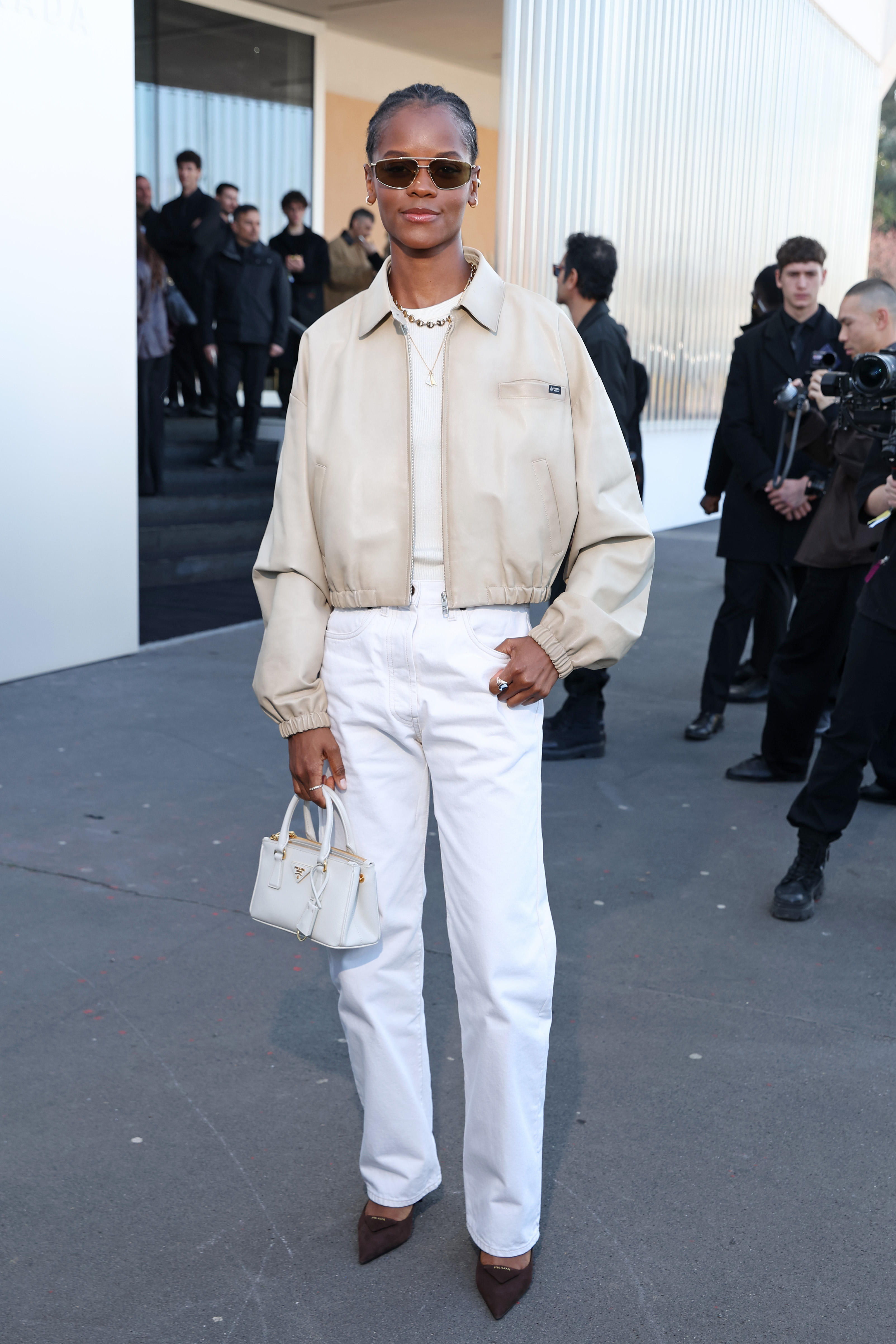 Letitia Wright at the Prada show