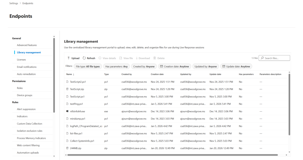 New Library Management in Microsoft Defender Simplifies Live Response Investigations