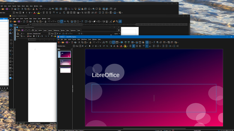 LibreOffice apps running on Windows desktop