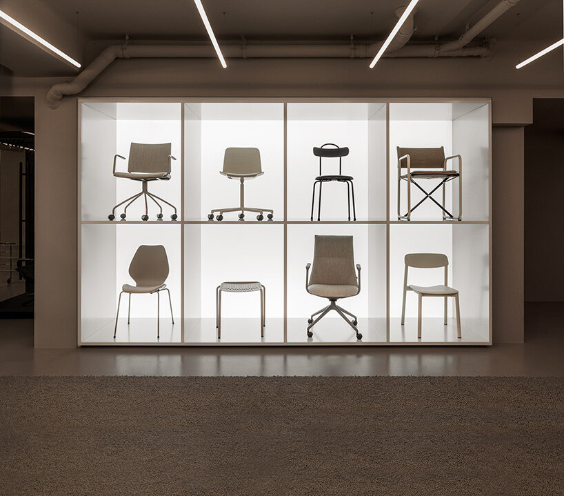 note design studio arranges lammhults design group's stockholm space as sequence of rooms