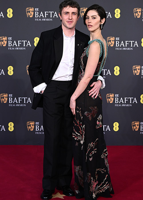 Paul Mescal and Gracie Abrams attend the EE BAFTA Film Awards 2026 at The Royal Festival Hall. Pic: Getty Images for BAFTA