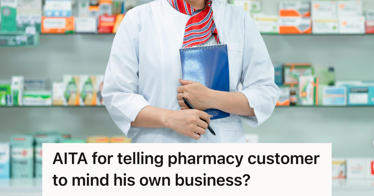 pharmacist standing in front of medications