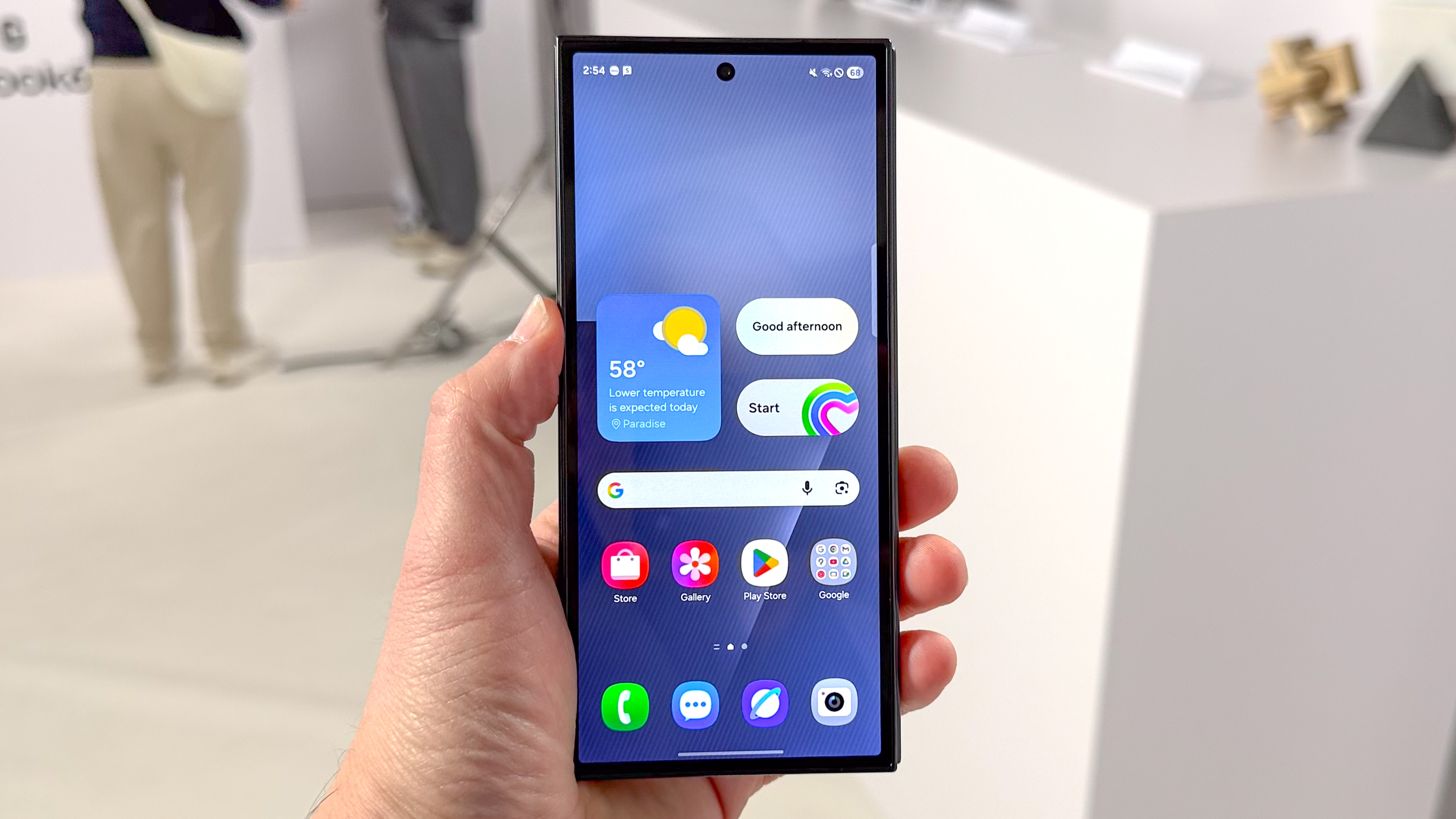 Galaxy Z TriFold shown in hand