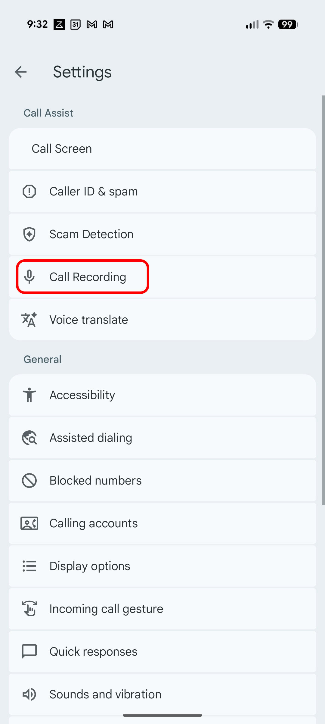 pixel call recording