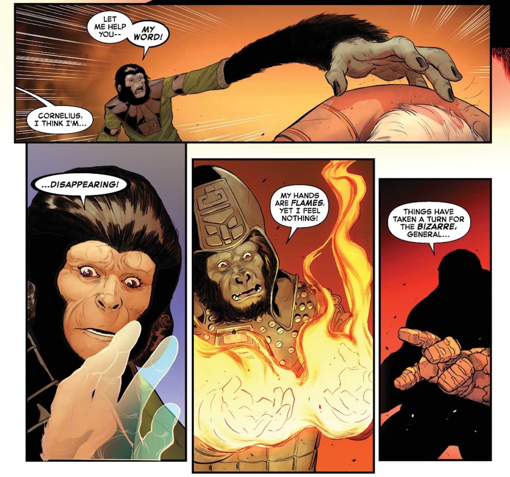 planet of the apes characters gaining fantastic four powers