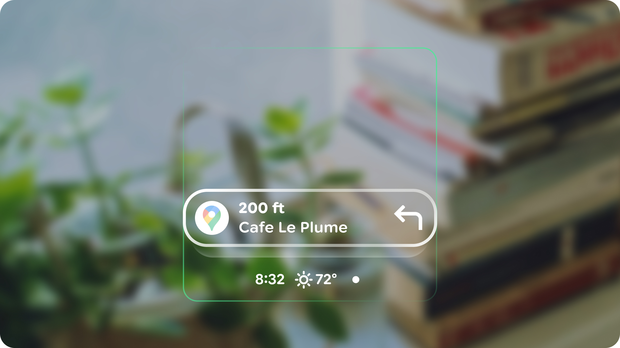 Sample UI images for Android XR AI Glasses