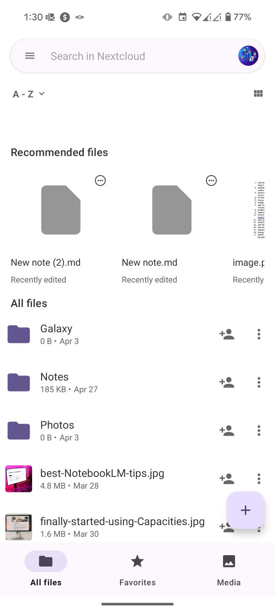 Nextcloud android app
