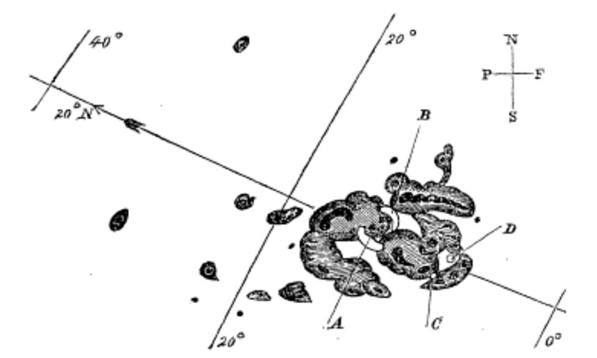 Carrington's illustration of sunspots was published in a November 1859 issue of the Monthly Notices of the Royal Astronomical Society.