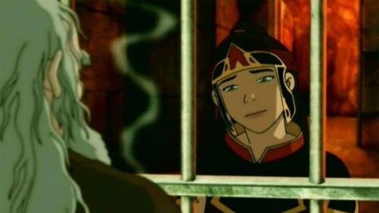 Ming talking to Iroh at the Fire Nation prison in Avatar: The Last Airbender
