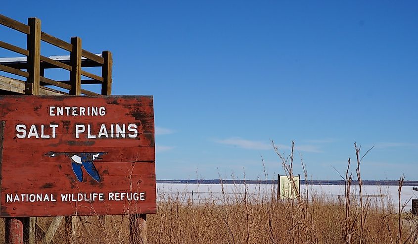 Salt Plains National Wildlife Refuge sign in Oklahoma.