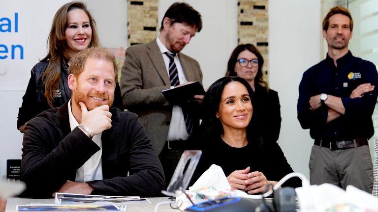 The couple also visited the World Central Kitchen in Jordan. Pic: PA