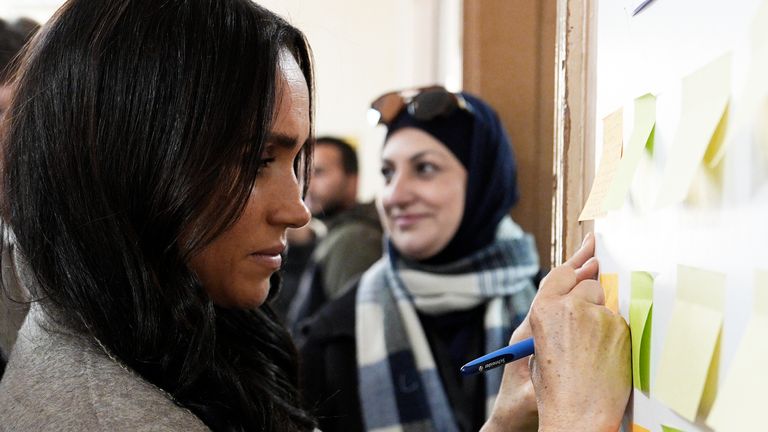 Meghan also wrote a message of support. Pic: PA