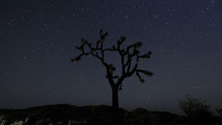 A planetary parade seen over California last year. Pic: AP