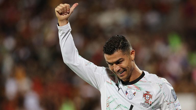 Cristiano Ronaldo signed an initial two-year deal with Al Nassr in 2022 after leaving Manchester United. Pic: Reuters