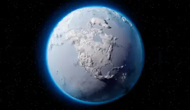 Covered Earth with space background, illustrating climate change and polar regions.