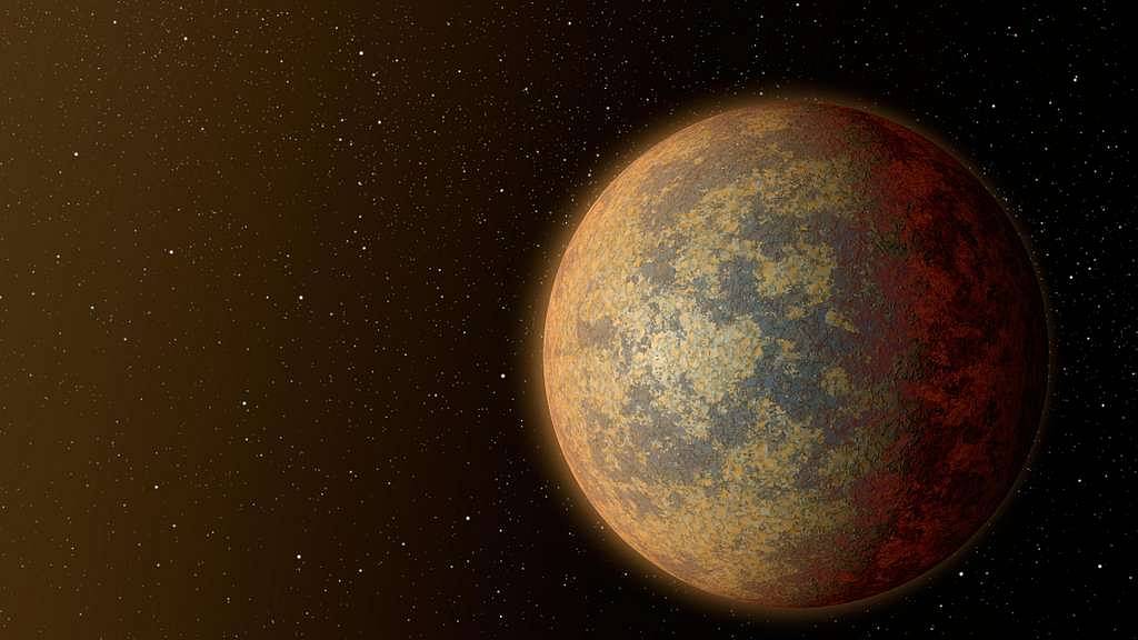 A mysterious, cratered planet in space with stars in the background.