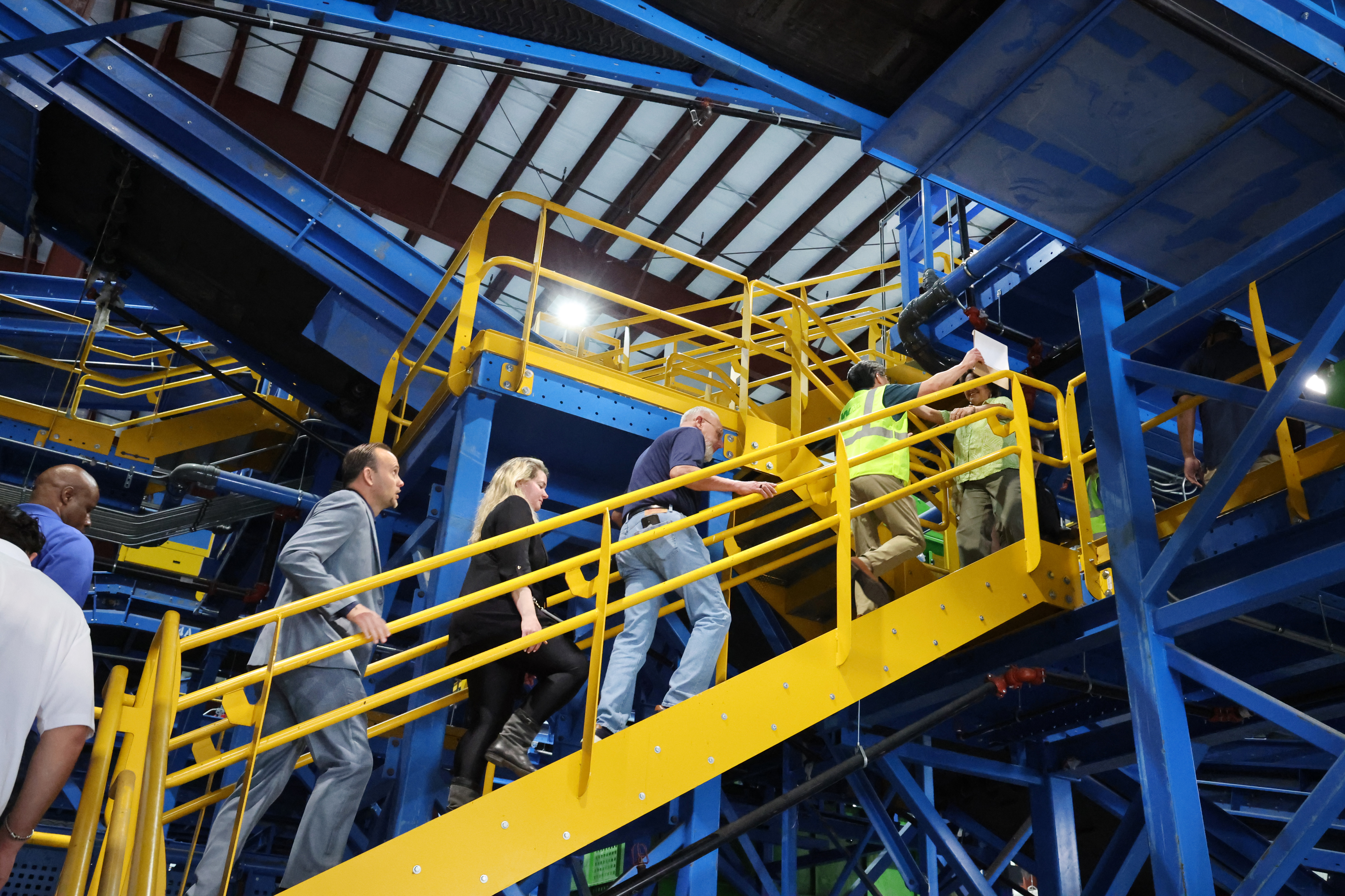 Guests tour the new Waste Management (WM) Recycling South Florida facility in Pembroke Pines on Thursday, Feb. 19, 2026. (Carline Jean/South Florida Sun Sentinel)
