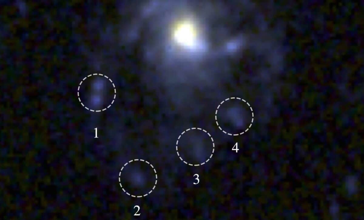 The Newly Discovered Galaxy Has Four Possible Tentacles, Marked By Dashed Circles