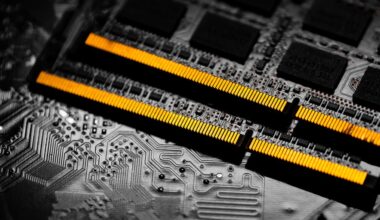 A closeup of some computer chips.