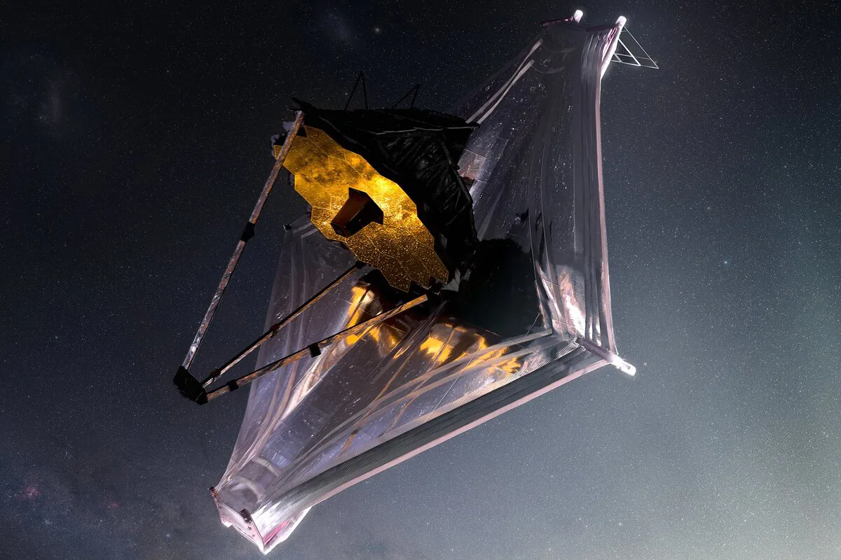Artist's impression of the James Webb Space Telescope. Credit: NASA-GSFC, Adriana M. Gutierrez (CI Lab)