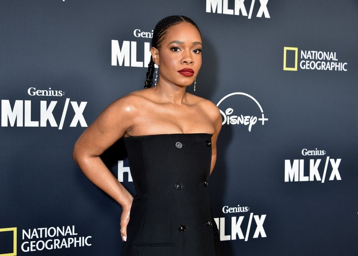 Weruche Opia at the Los Angeles premiere of "Genius: MLK/X" held at the Samuel Goldwyn Theater on January 29, 2024 in Beverly Hills, California.