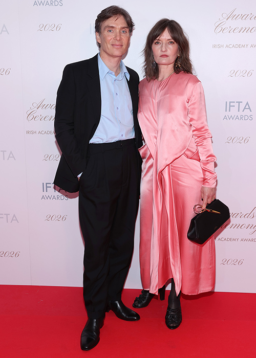 Cillian Murphy and his wife Yvonne McGuinness pictured at the IFTA Awards 2026 at the Dublin Royal Convention Centre. Pic: Brian McEvoy