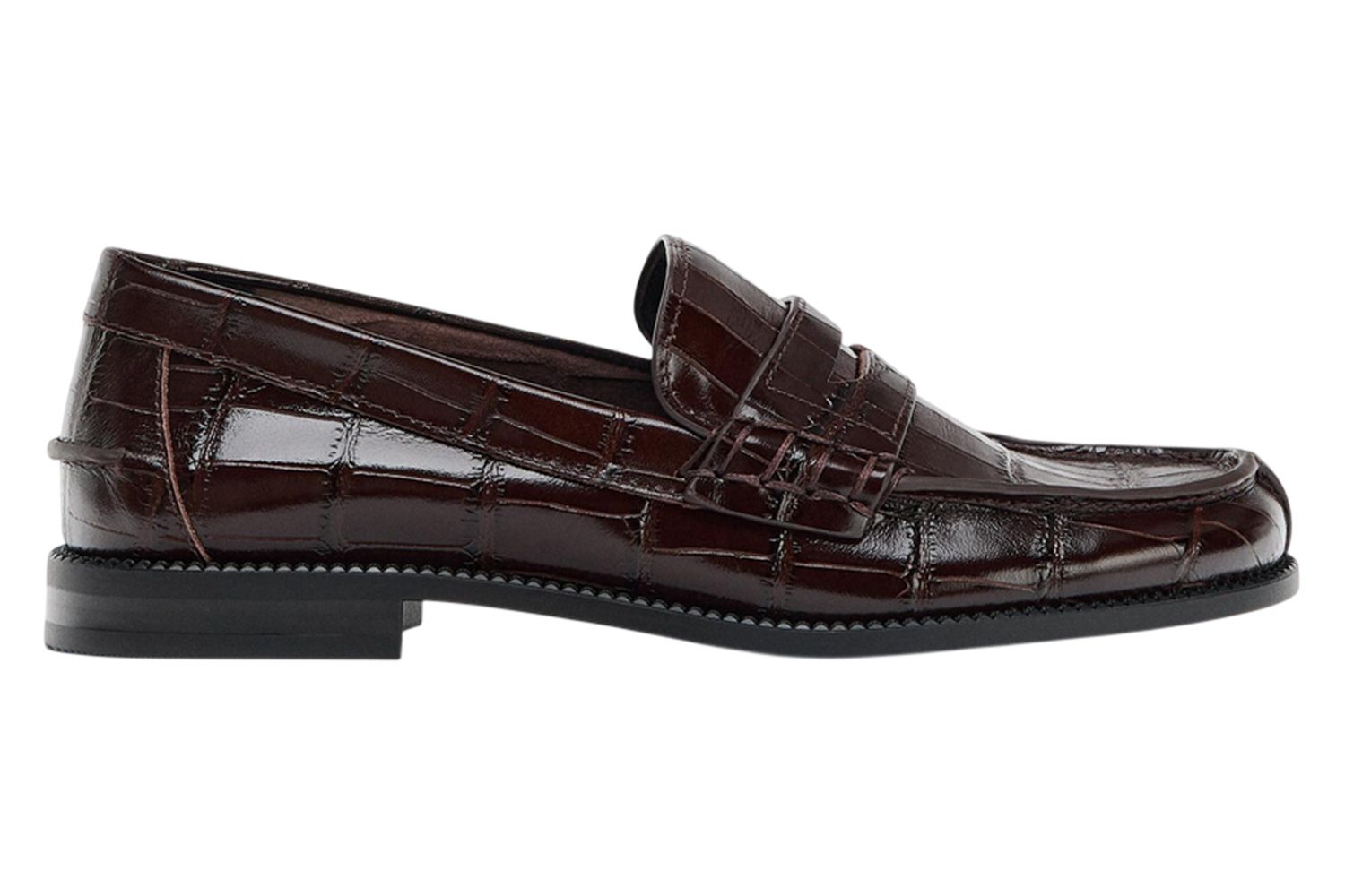 Zara EMBOSSED LEATHER LOAFERS