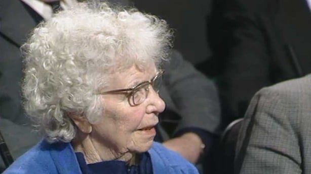 Margaret Morrissey, an older woman with curly grey hair