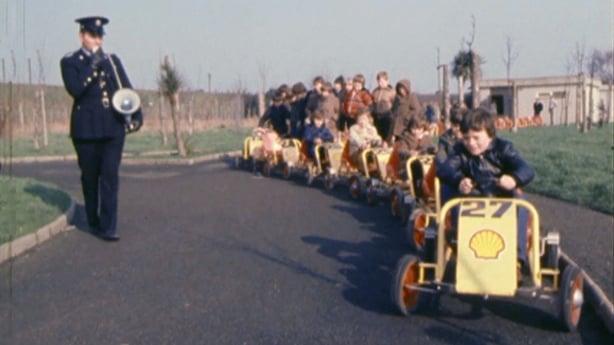 Children on pedal cars