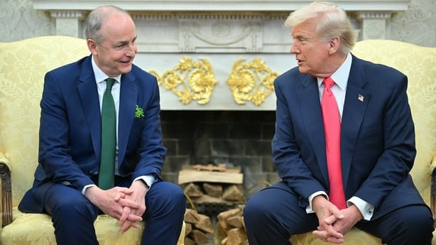 Micheál Martin and Donald Trump in the White House on 12 March 2025