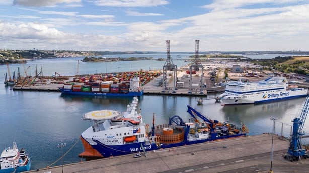 Cable laying vessel, Calypso, docked at the Port of Cork ahead of the cable laying campaign for the Celtic Interconnector project.