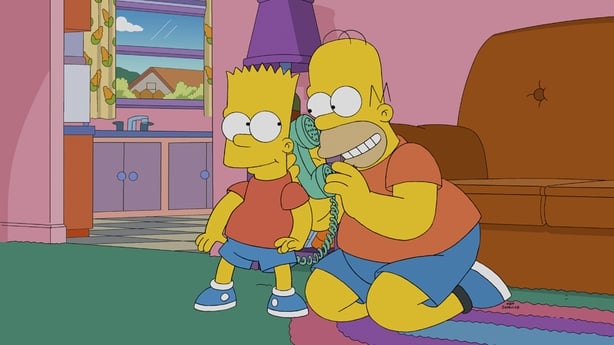 Bart and Homer in the Simpsons
