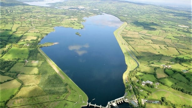 An aerial view of the Parteen Basin on the River Shannon