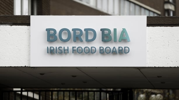 The words Bord Bia Irish Food Board on a building