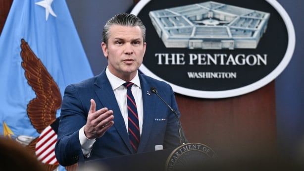US Defence Secretary Pete Hegseth speaks during a press conference on US military action in Iran, at the Pentagon in Washington, DC
