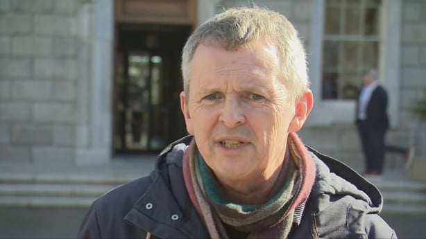 Richard Boyd Barrett speaking outside the Dáil