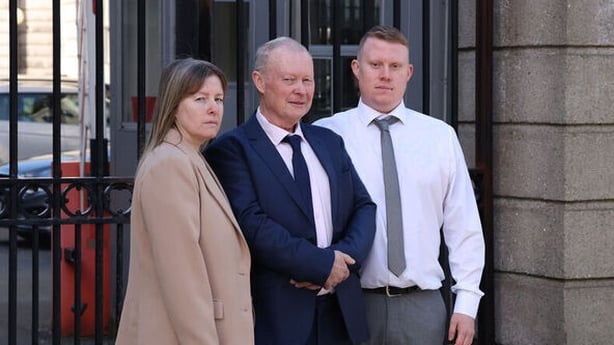 Sharon Stapleton, Anthony Carroll and Tony Carroll from Mayfield Co Cork outside the Four Courts.Photo Collins Courts 