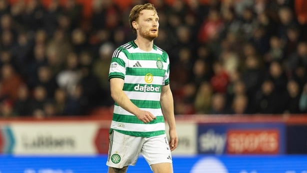 Celtic's Liam Scales during a William Hill Premiership match between Aberdeen and Celtic at Pittodrie Stadium, on March 04, 2026, in Aberdeen, Scotland.