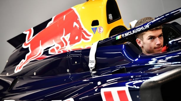 Fionn McLaughlin of Ireland and Hitech TGR (24) prepares to drive in the garage during day one of Formula 3 Testing at Circuit de Barcelona-Catalunya on February 10, 2026 in Barcelona, Spain.