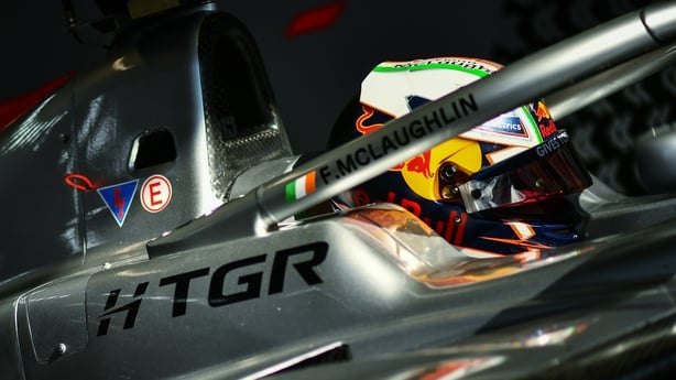Fionn McLaughlin of Ireland and Hitech TGR (14) prepares to drive during day one of Formula 3 Testing at Circuit de Barcelona-Catalunya on October 15, 2025 in Barcelona, Spain.