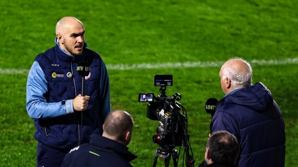 6 February 2026; Shelbourne manager Joey O'Brien is interviewed for LOITV before the SSE Airtricity Men's Premier Division match between Waterford and Shelbourne at the Regional Sports Centre in Waterford. Photo by Michael P Ryan/Sportsfile