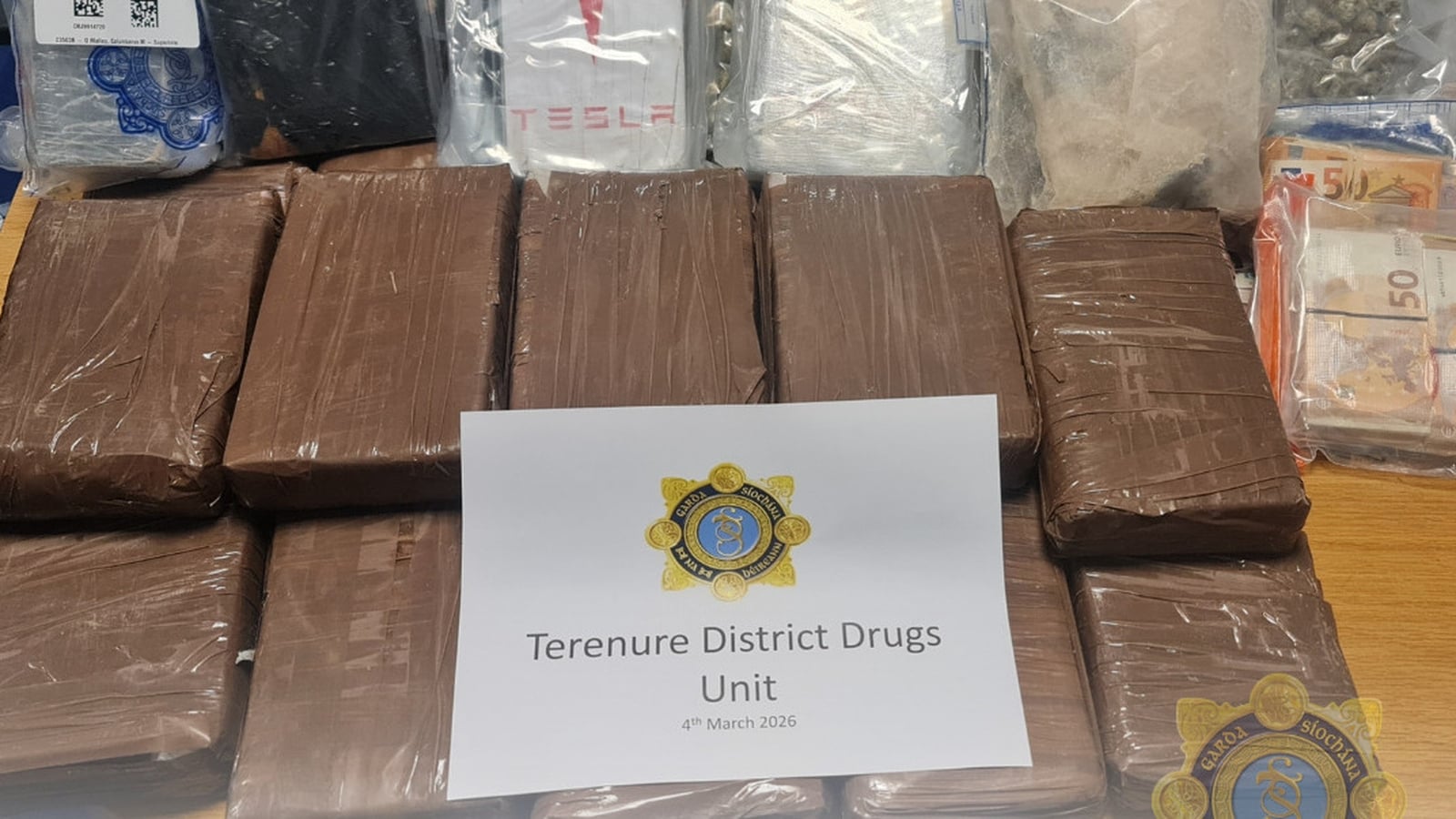 Drugs, cash, designer goods seized in garda operation