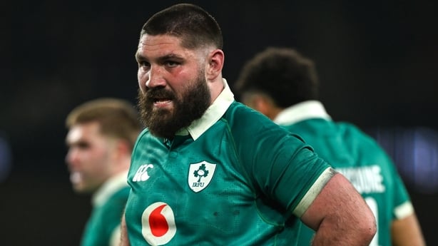 6 March 2026; Tom O'Toole of Ireland during the Guinness 6 Nations Rugby Championship match between Ireland and Wales at the Aviva Stadium in Dublin. Photo by Ramsey Cardy/Sportsfile