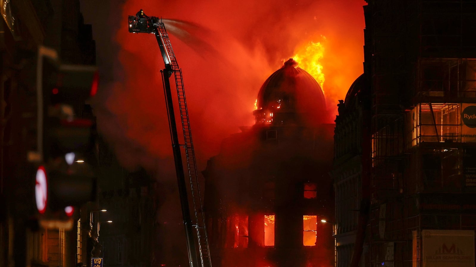 Fire causes partial collapse at Glasgow railway station