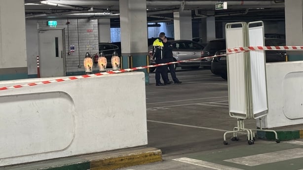 Gardaí at the scene of an incident in a car park inFinglas, Dublin 11.