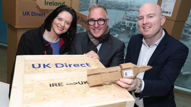 An Post parcel delivery service has announced UK Direct (Pictured L-R: Claire Percy, Dublin Port; David McRedmond, An Post; and Paul Lynam, British Irish Chamber of Commerce