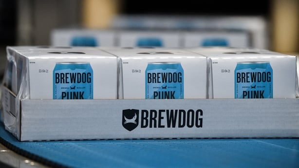 ELLON, SCOTLAND - APRIL 03: BrewDog beer cans are seen at their brewery on April 03, 2020 in Ellon, Scotland. Scotland based brewery BrewDog have adapted their production to develop and produce hand sanitizer to donate to various charities across the UK as well as the NHS working throughout the Coro