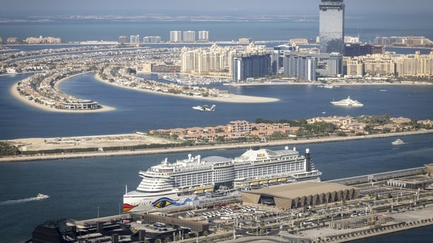 A light aircraft takes off from the Skydive Dubai airstrip next to Dubai harbour cruise terminal near the Palm Jumeirah on the 2nd of January 2025 in Dubai United Arab Emirates. (photo by Andrew Aitchison / In pictures via Getty Images)