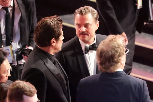 Benicio del Toro and Leonardo DiCaprio at the 98th Annual Oscars held at Dolby Theatre on March 15, 2026 in Hollywood, California. (Photo by Rich Polk/Penske Media via Getty Images)